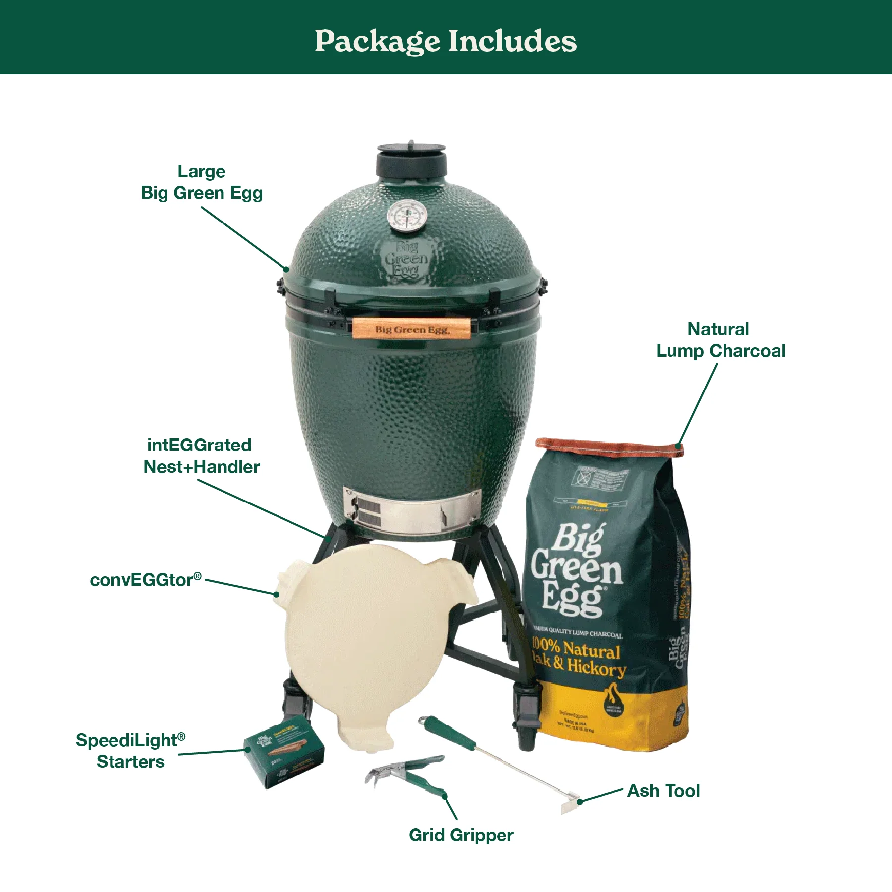 Big Green Egg Large Big Green Egg In An Integgrated Nest+Handler Package