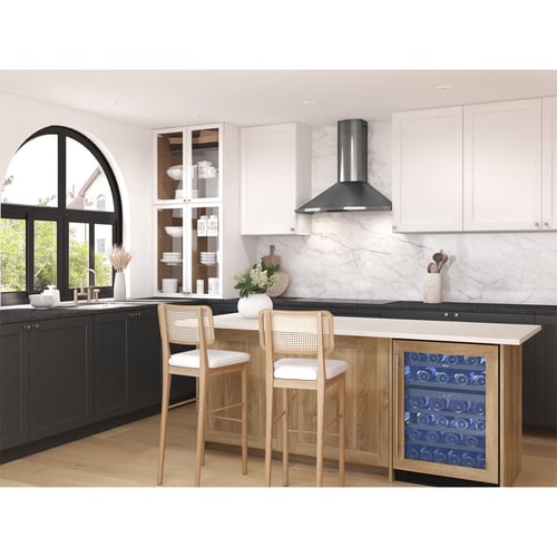 Zephyr Savona Chimney Hood 36" LED 600CFM Blk SS
