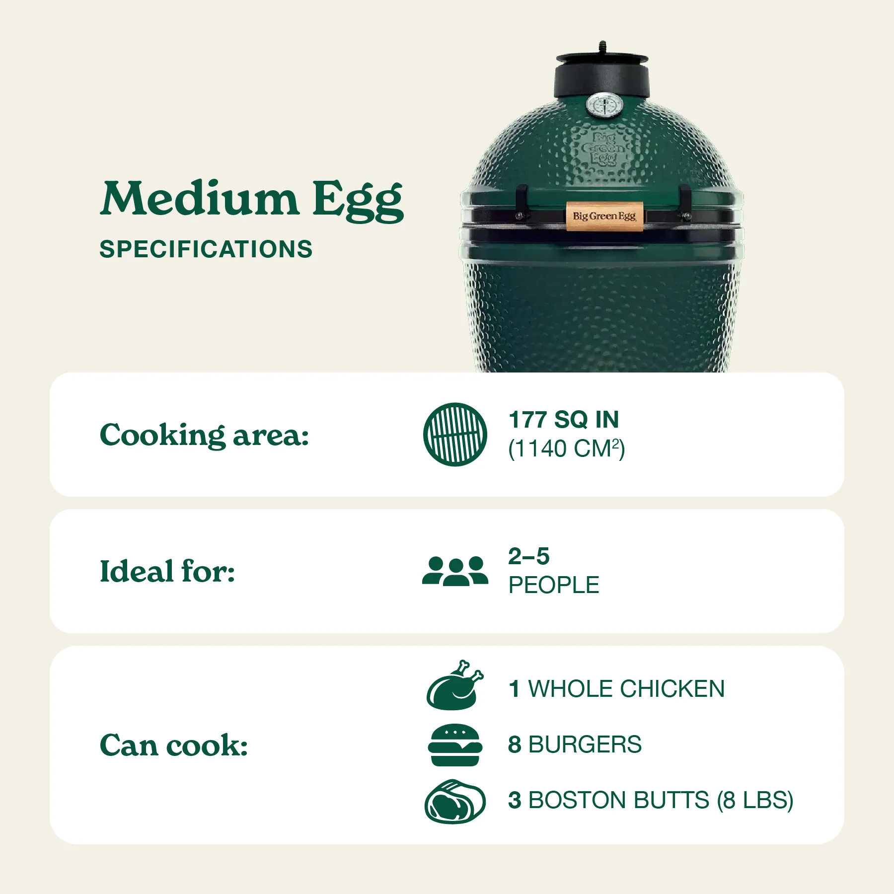 Big Green Egg Medium Big Green Egg In An Integgrated Nest+Handler Package