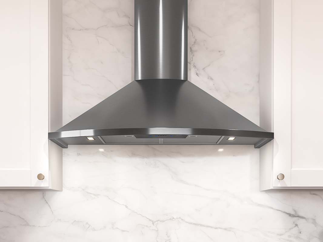 Zephyr Savona Chimney Hood 36" LED 600CFM Blk SS