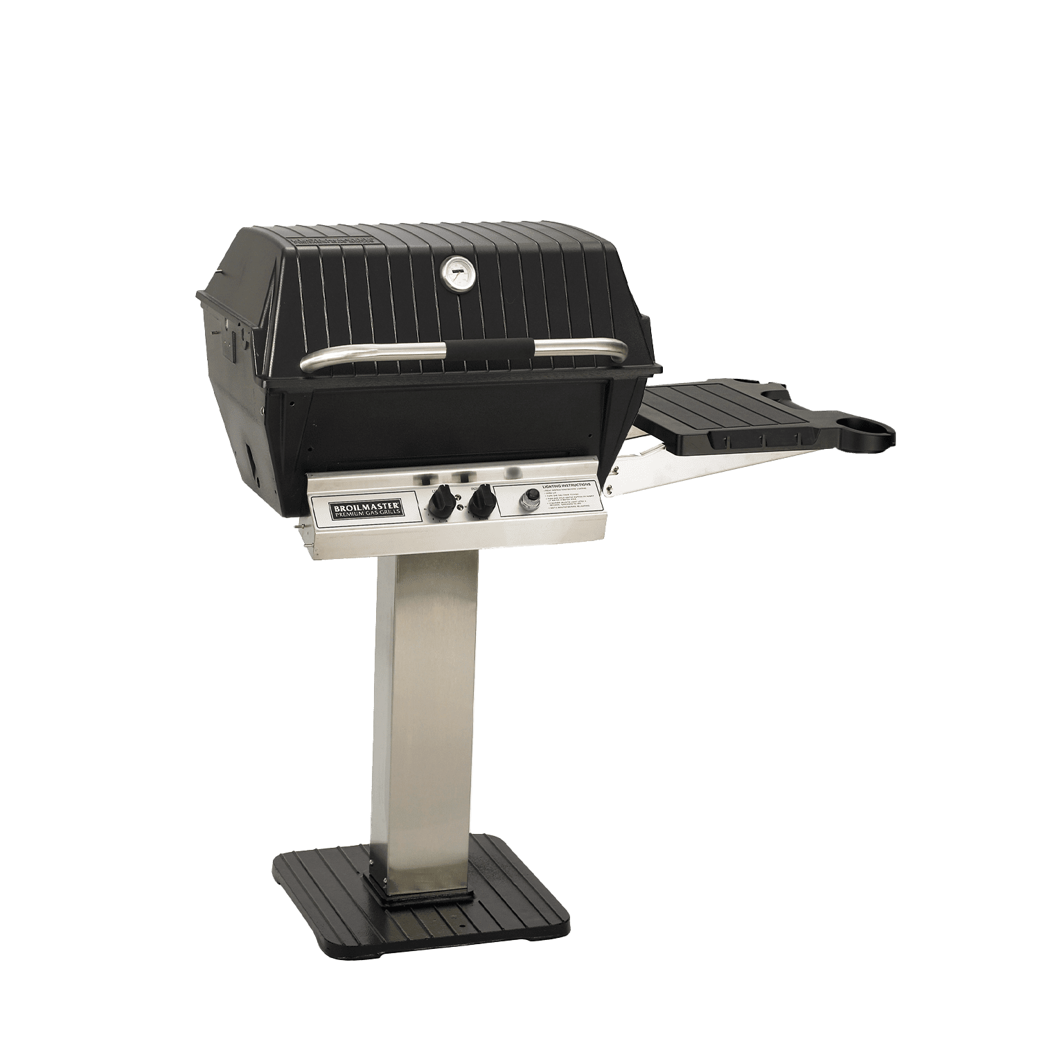 Broilmaster Package 7, Stainless Patio Post/Base, one Side Shelf with Stainless Bracket, Natural