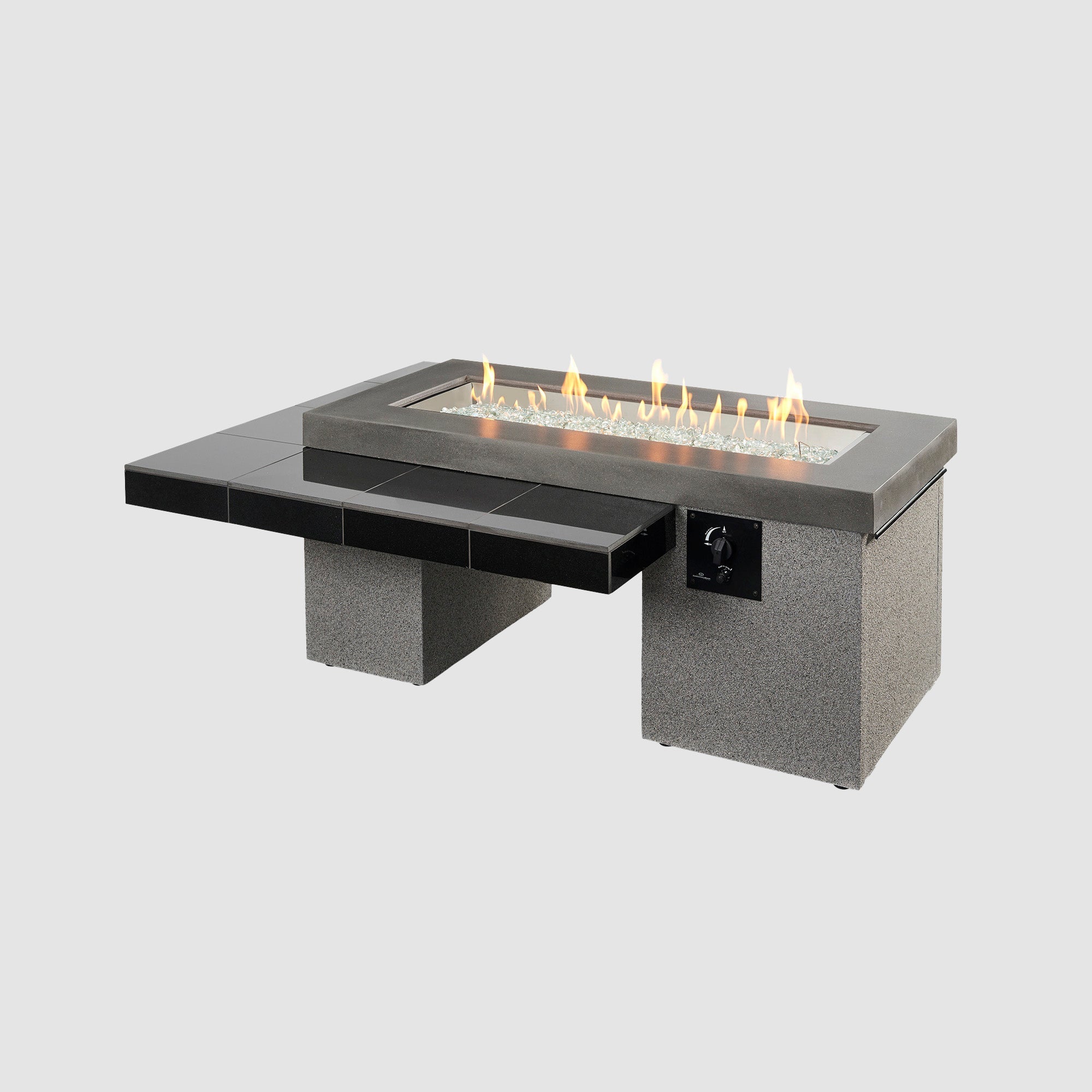 Outdoor GreatRoom Uptown Black Linear Fire Pit Table