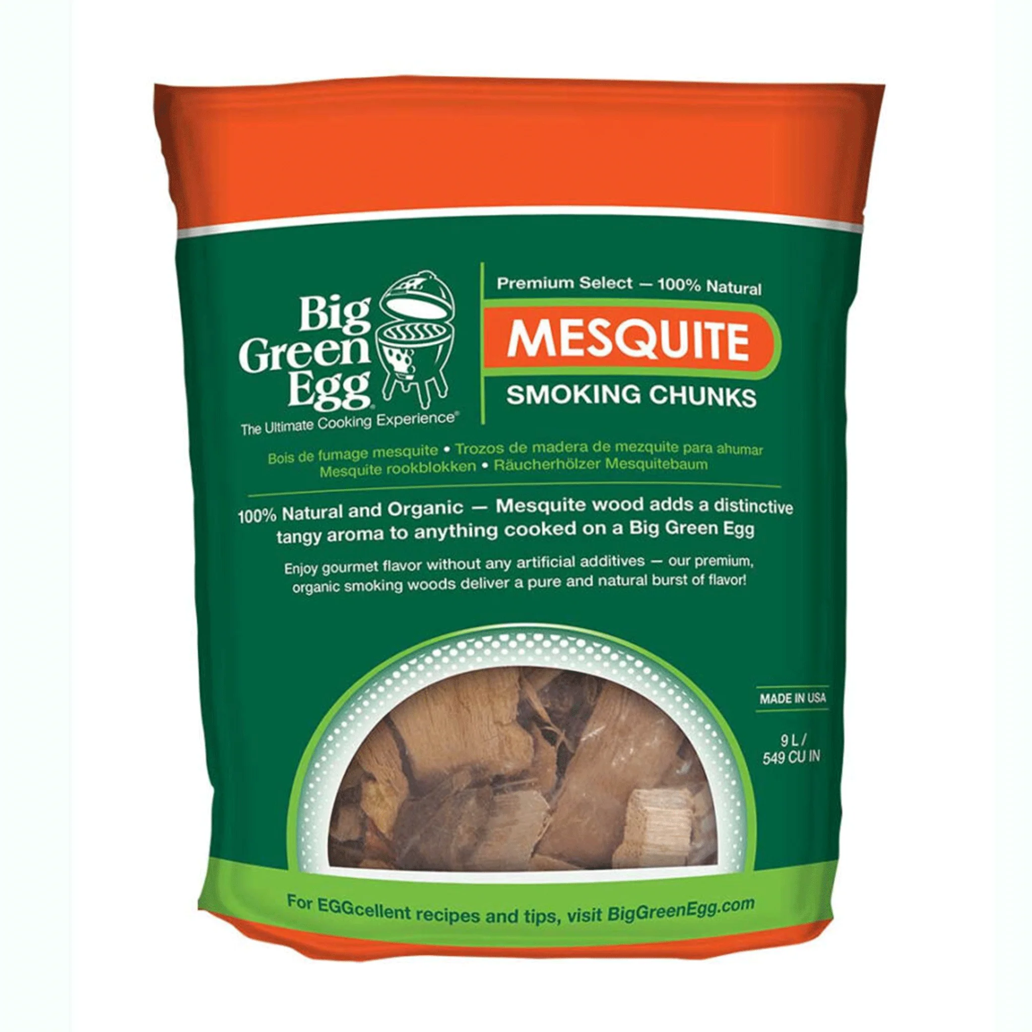 Big Green Egg Premium Kiln Dried Mesquite Wood Smoking Chunks (9 L/549 Cu In)