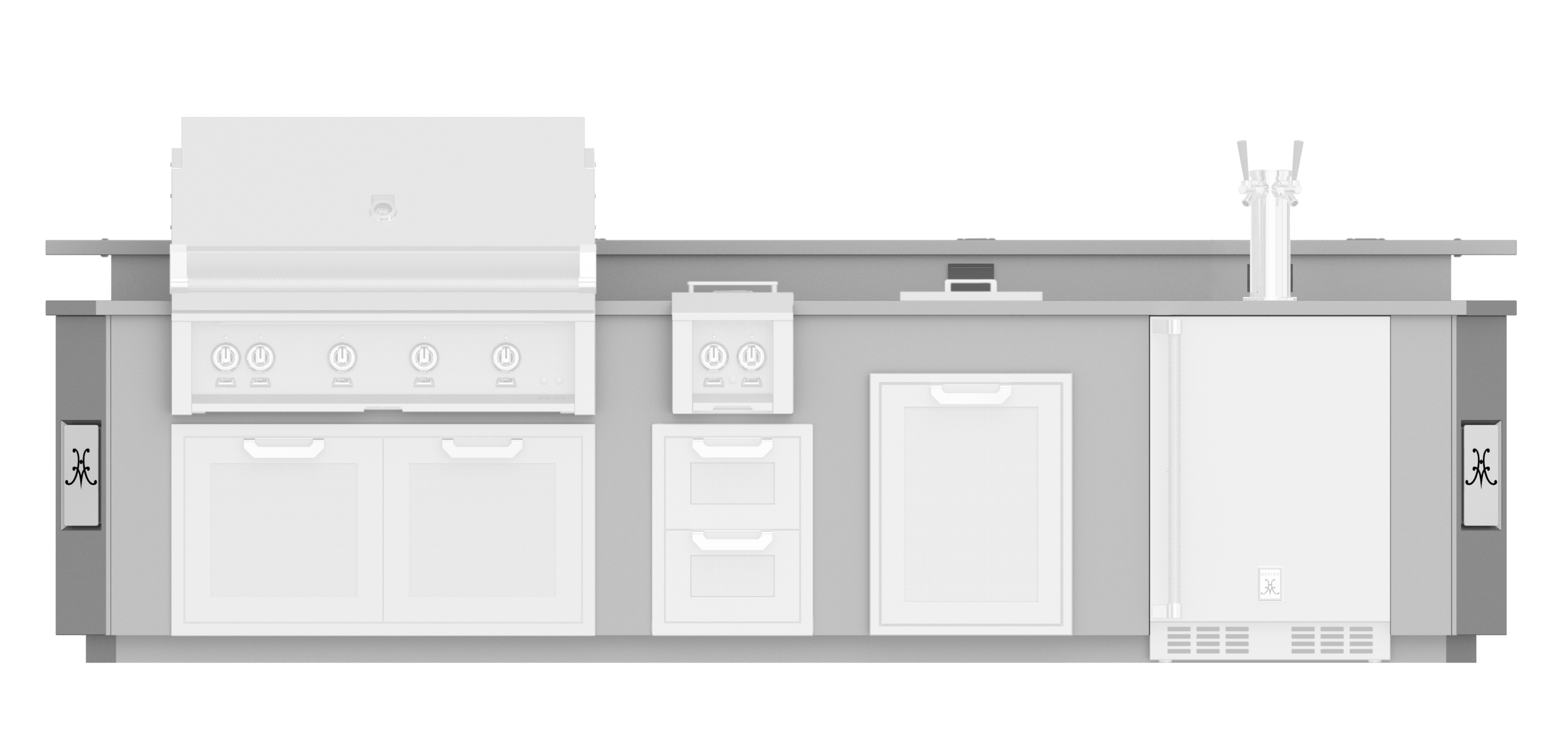 Hestan GRILL OUTDOOR LIVING SUITE DISPENSER BEER BAR 12 FOOT