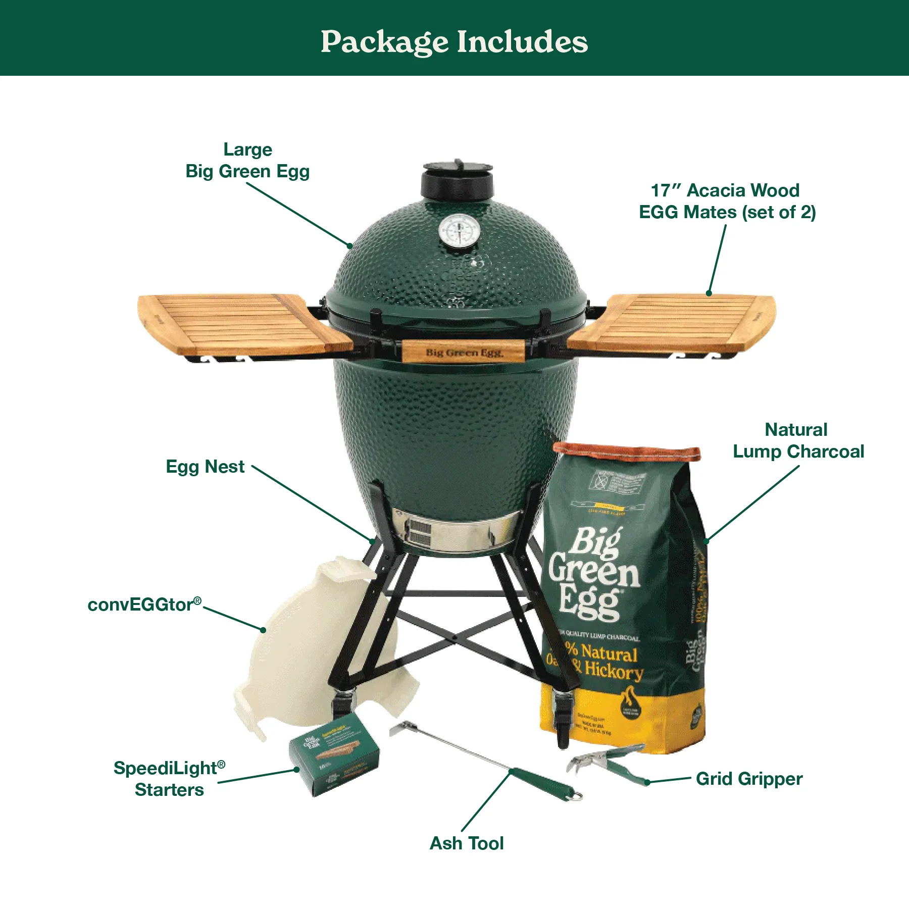 Big Green Egg Large Big Green Egg In A Nest With Acacia Mates Package