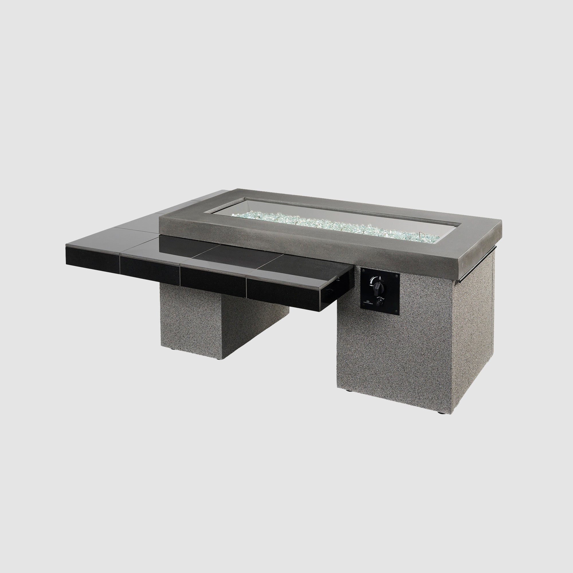 Outdoor GreatRoom Uptown Black Linear Fire Pit Table