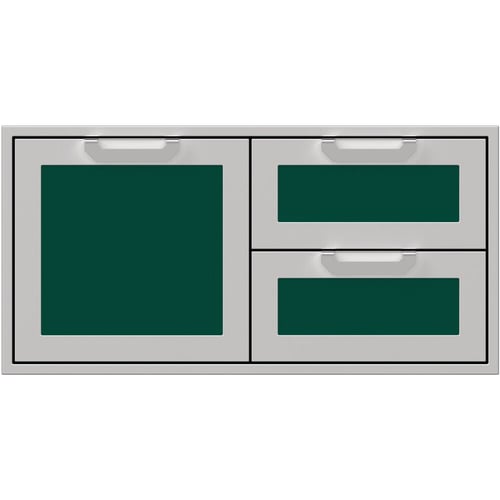 Hestan 42" Double Drawer & Storage Door Combo Recessed Marquise Acc