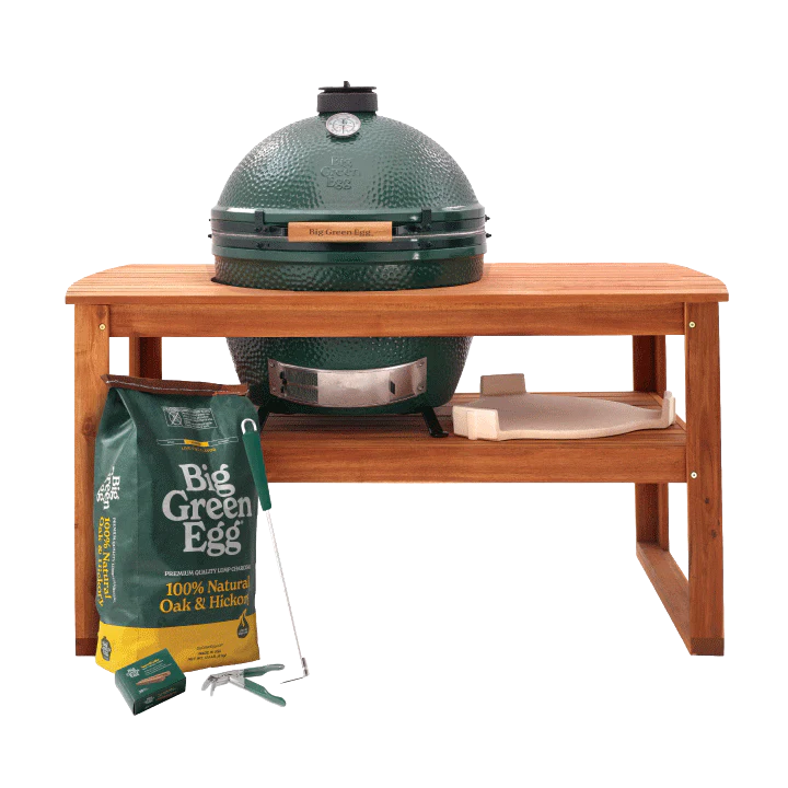 Big Green Egg Xl Big Green Egg In Acacia Table Package