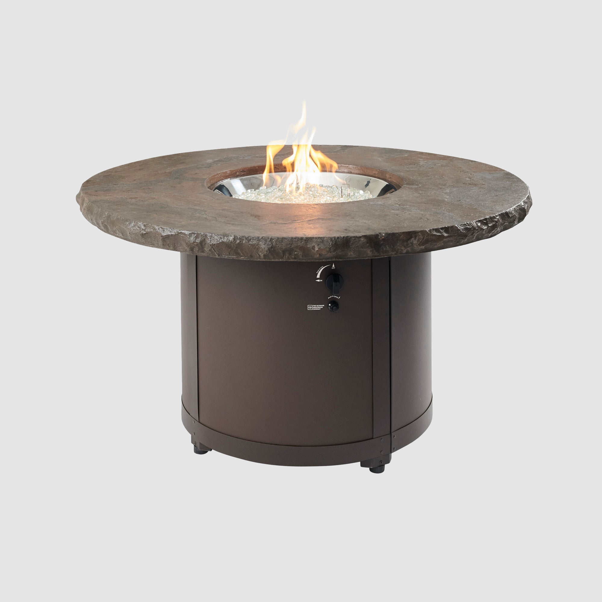 White Onyx Chat High Fire Pit Table