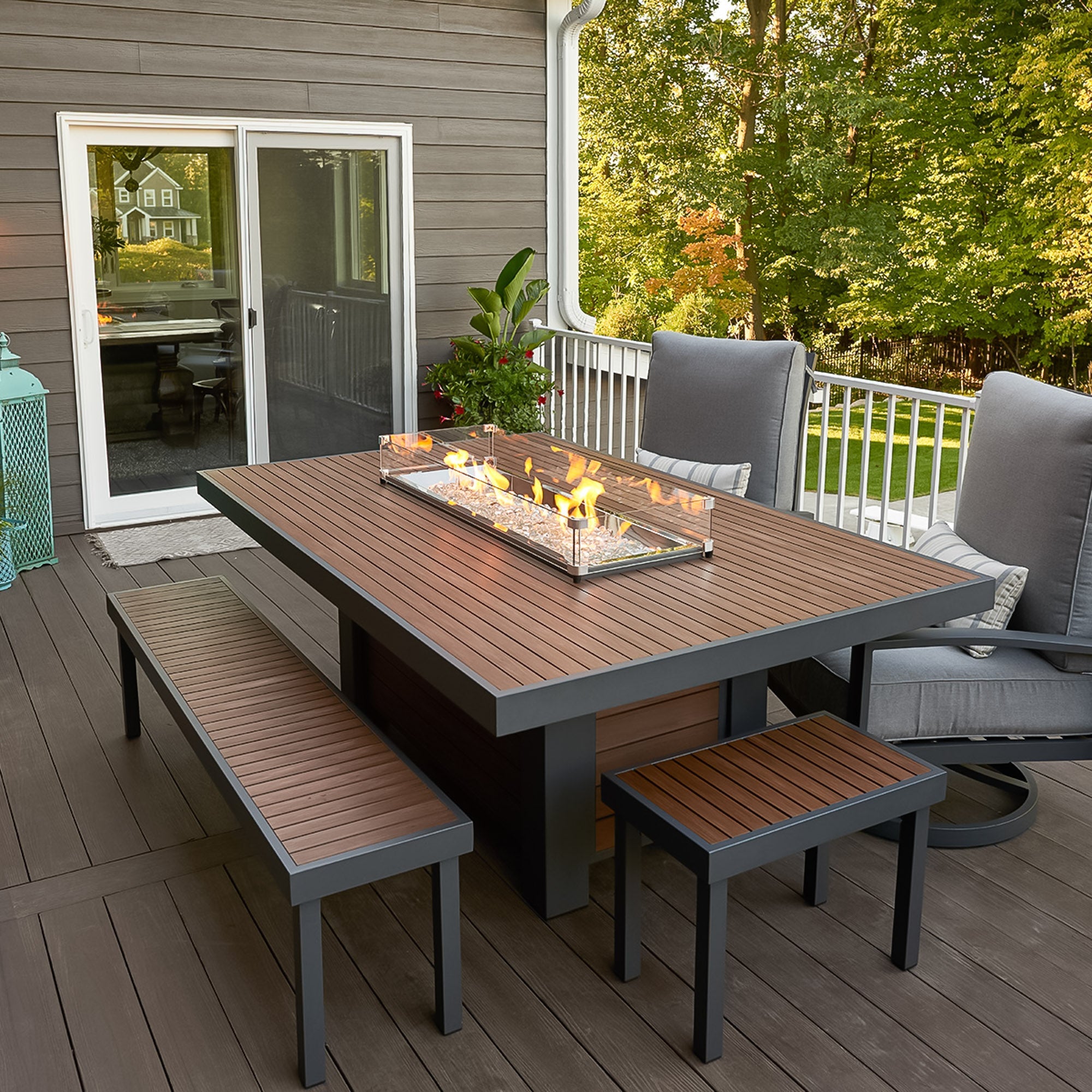 Kenwood Linear Dining Height Fire Table