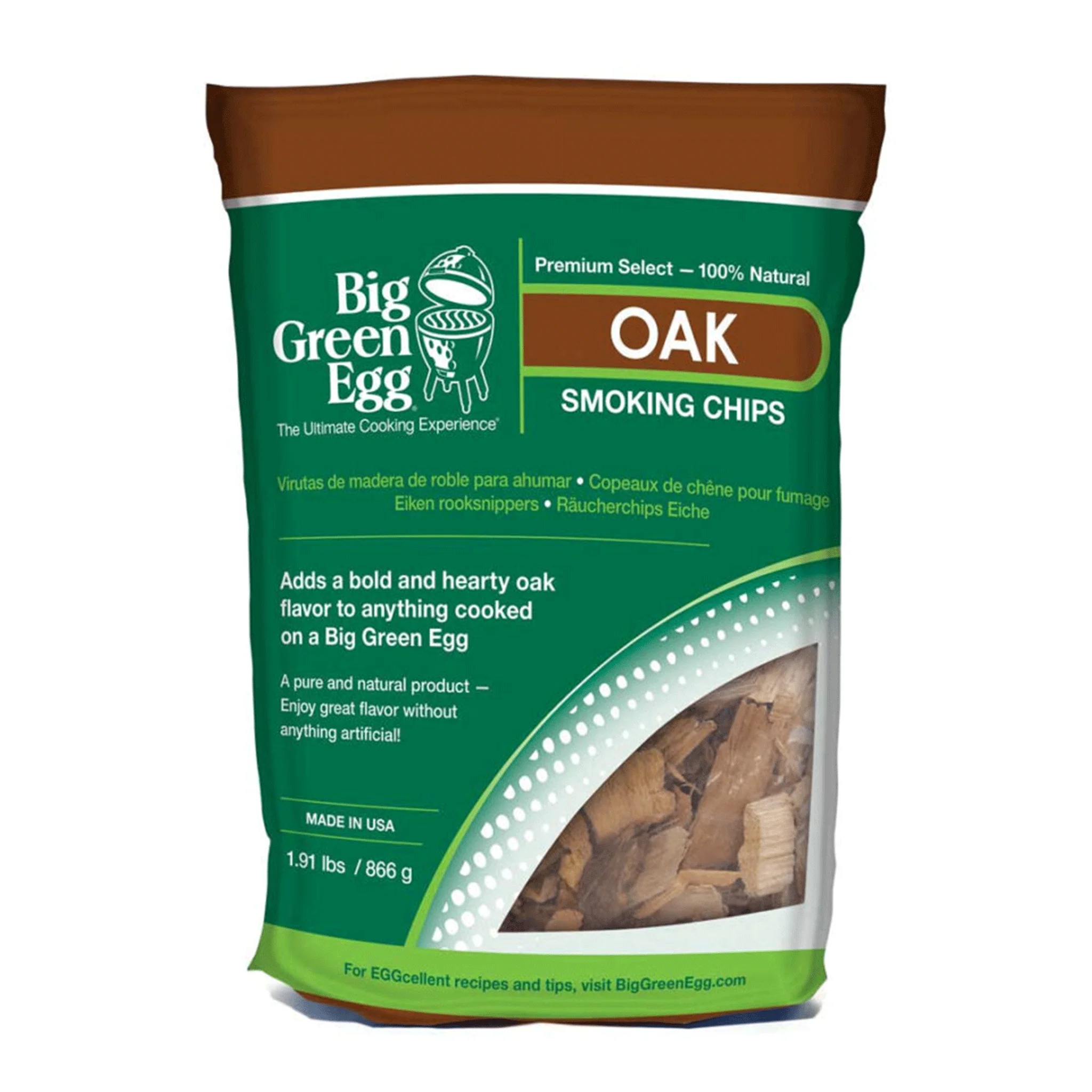 Big Green Egg Premium Kiln Dried Oak Wood Smoking Chips (2.9 L/180 Cu In)