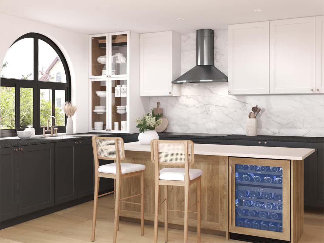 Zephyr Savona Chimney Hood 36" LED 600CFM Blk SS