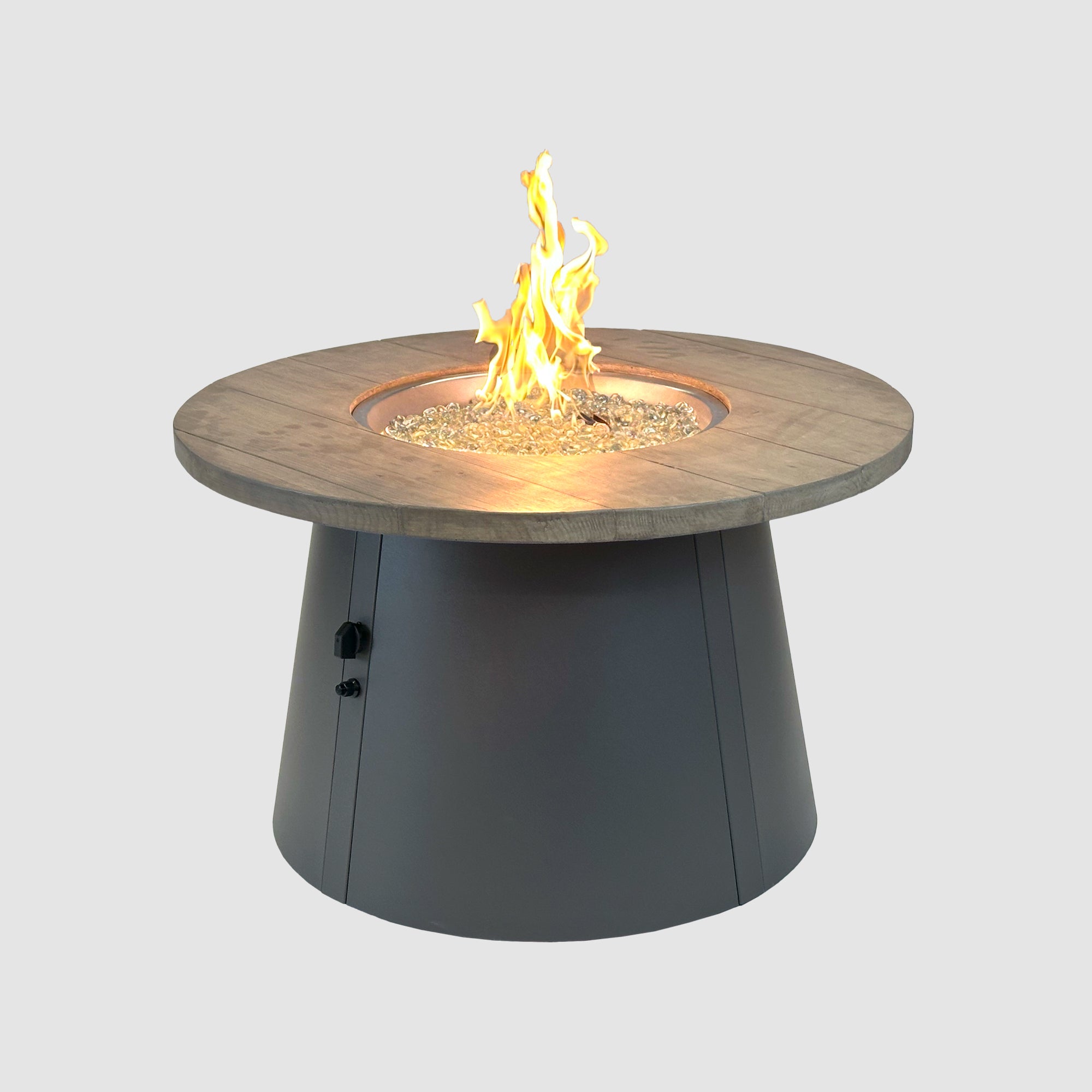 Cirvalo 42" Round Gas Fire Pit Table wit - Smooth Concrete Top