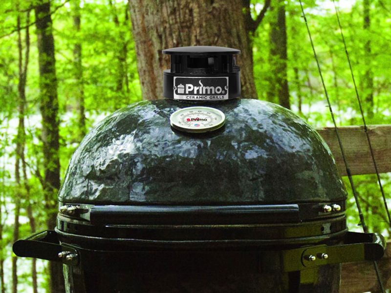 Primo Round Ceramic Charcoal Kamado Grill All-In-One with Cradle