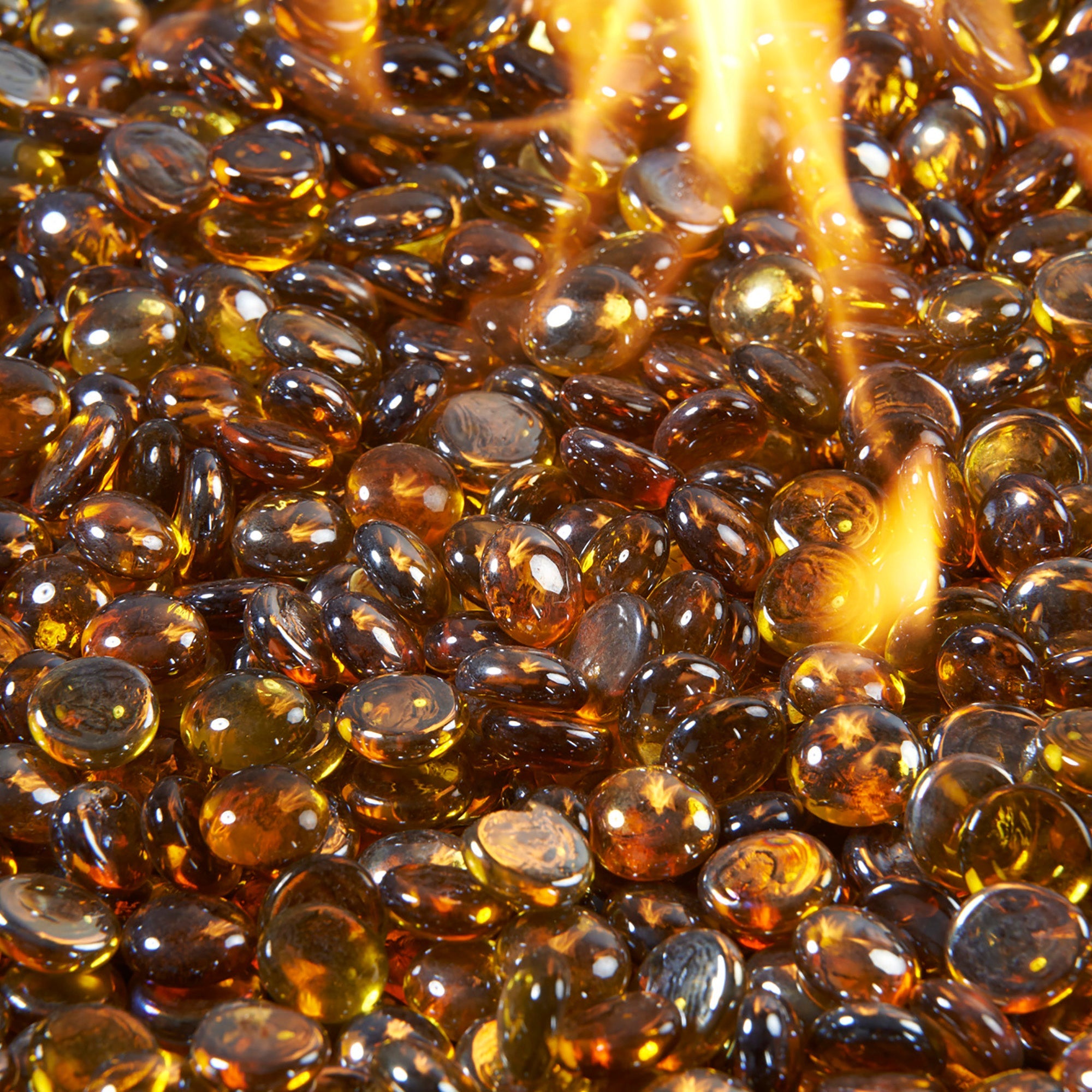 Amber Crystal Fire Glass Gems