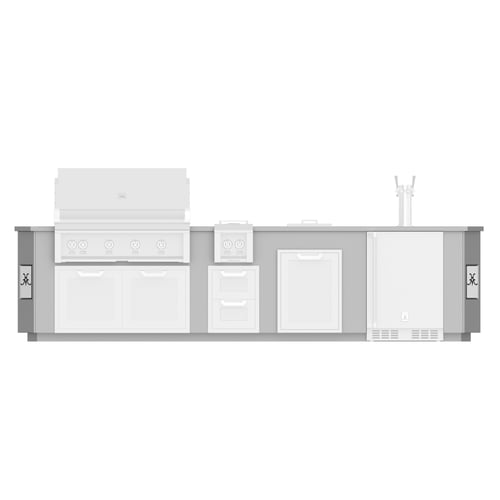 Hestan Entertainment Suite with Stainless Steel Countertop and Beer