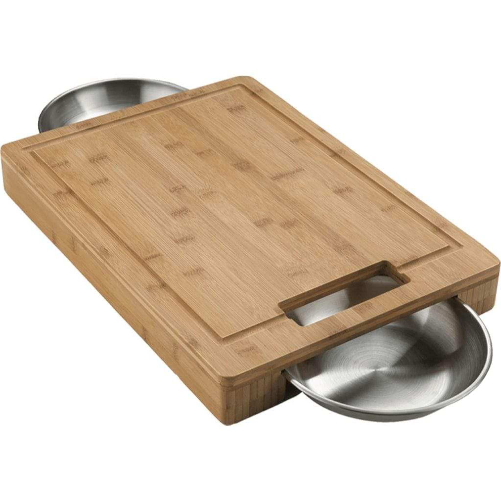 PRO Cutting Board with Stainless Steel Bowls