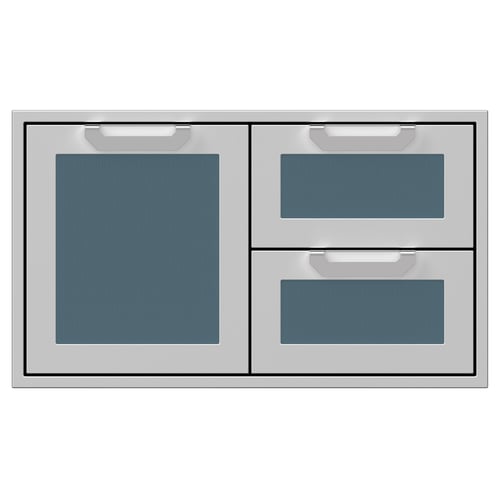 Hestan 36" Double Drawer & Storage Door Combo Recessed Marquise Acc