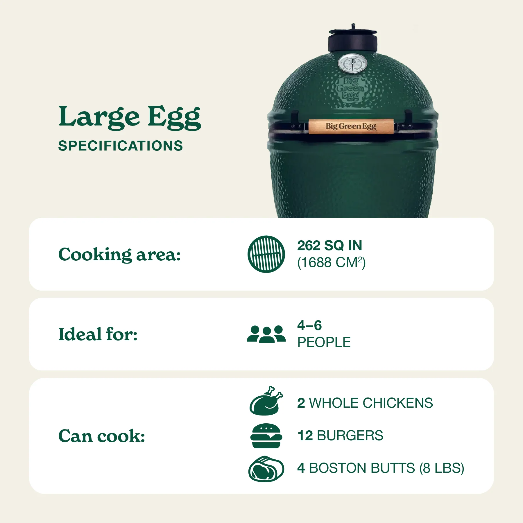 Big Green Egg Large Big Green Egg In An Integgrated Nest+Handler Package