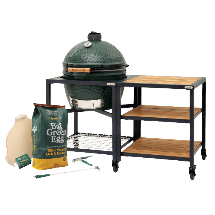 Big Green Egg Xl Big Green Egg In Modular Nest With Expansion And 3 Acacia Inserts Package