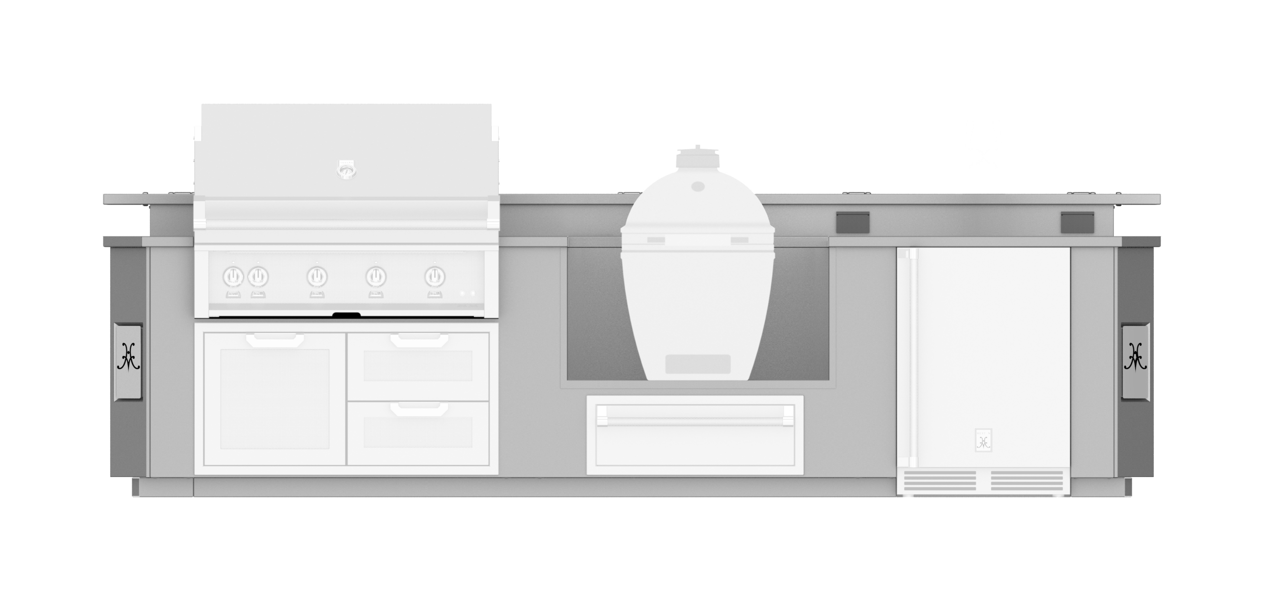 Hestan Grill Entertainment Suite Stainless Countertop Bar Foot