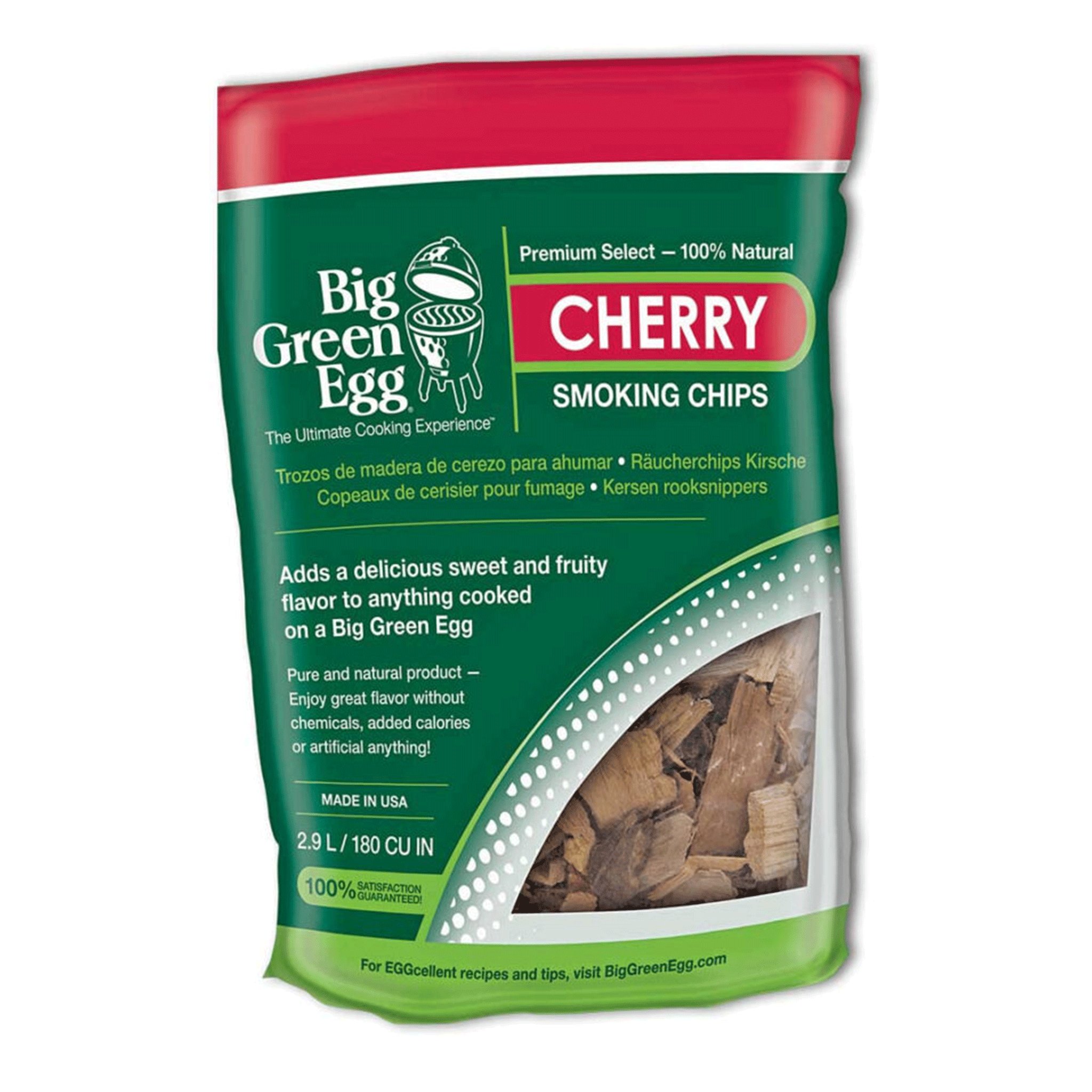 Big Green Egg Premium Kiln Dried Cherry Wood Smoking Chips (2.9 L/180 Cu In)