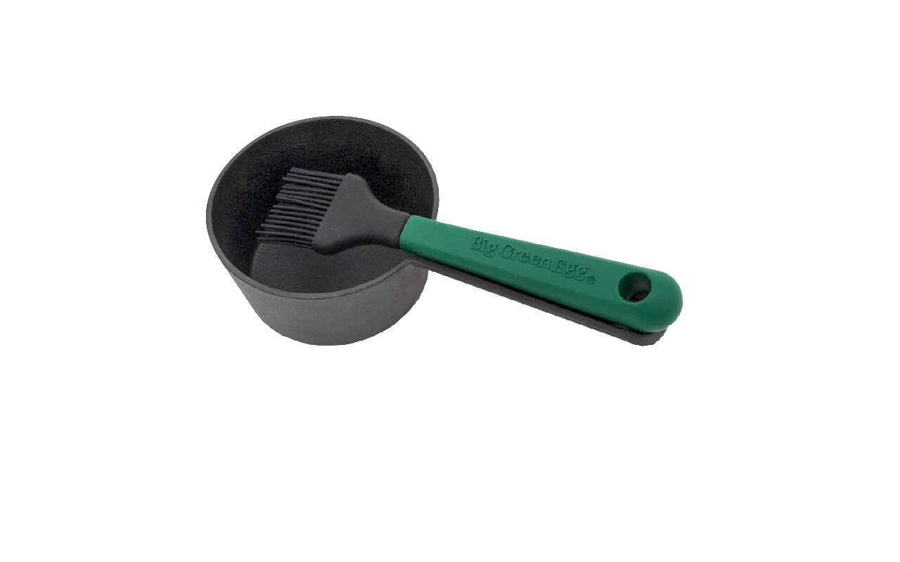 Big Green Egg Cast Iron Sauce Pot W/ Basting Brush