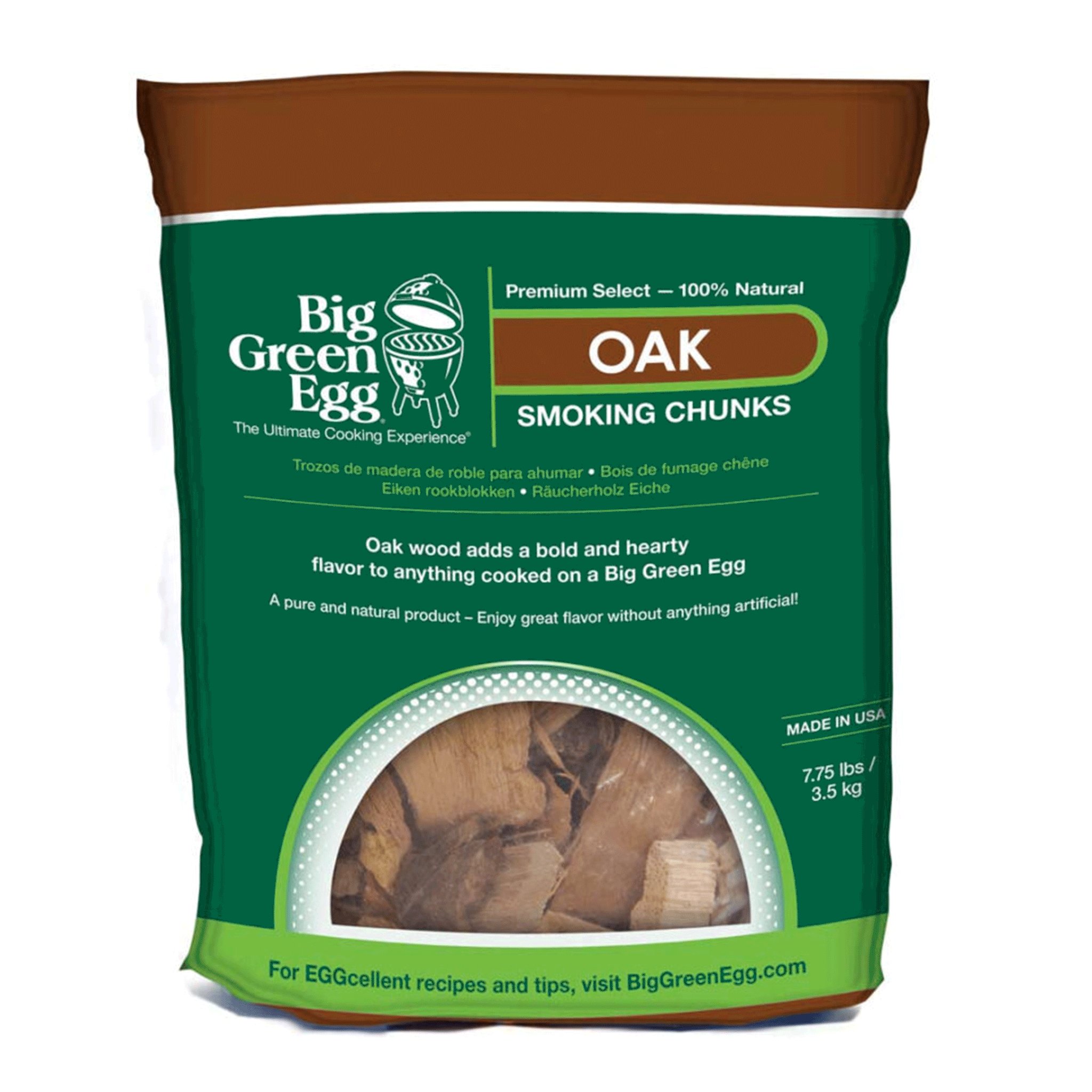 Big Green Egg Premium Kiln Dried Oak Wood Smoking Chunks (9 L/549 Cu In)