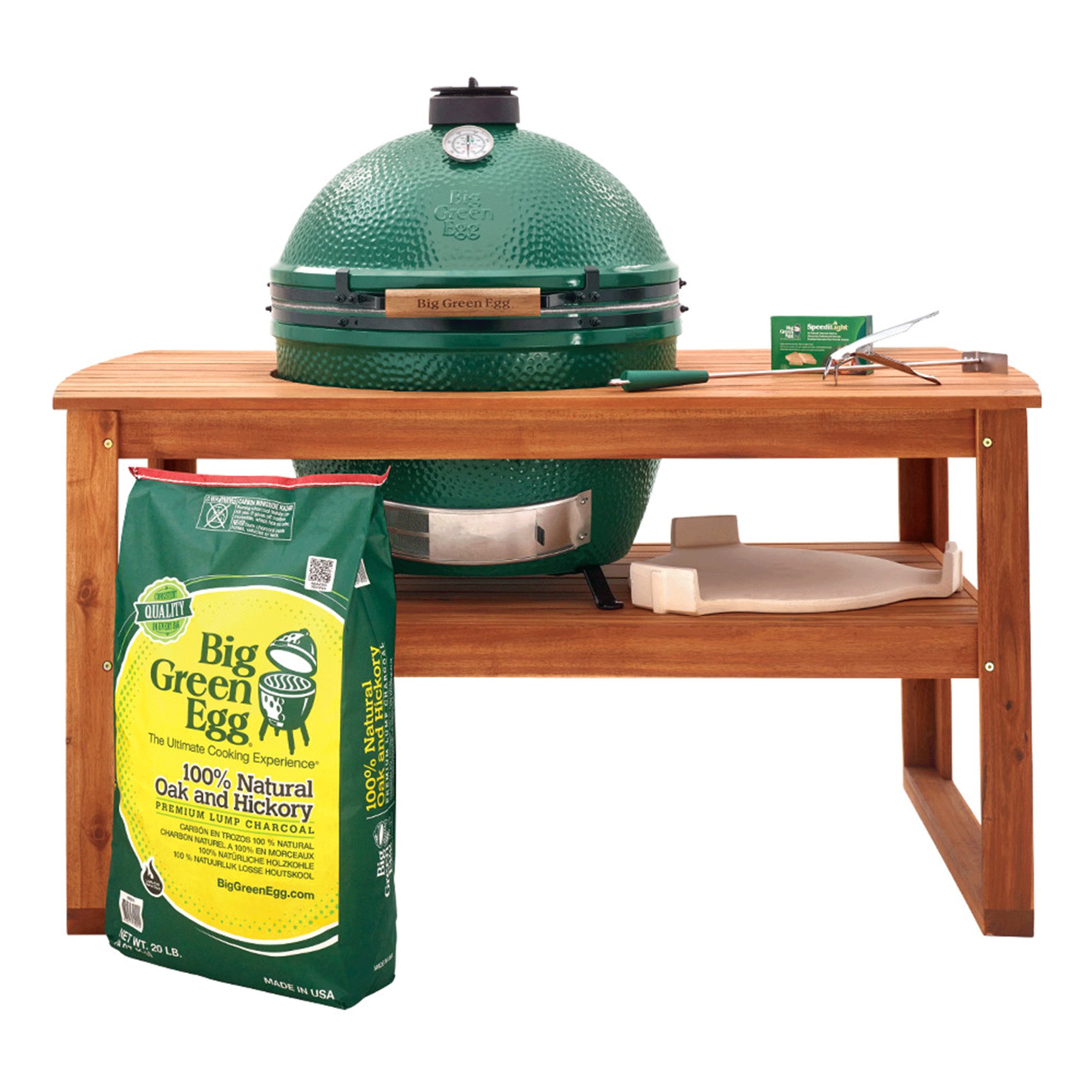 Big Green Egg Table - Solid Acacia Hardwood For Xl Egg