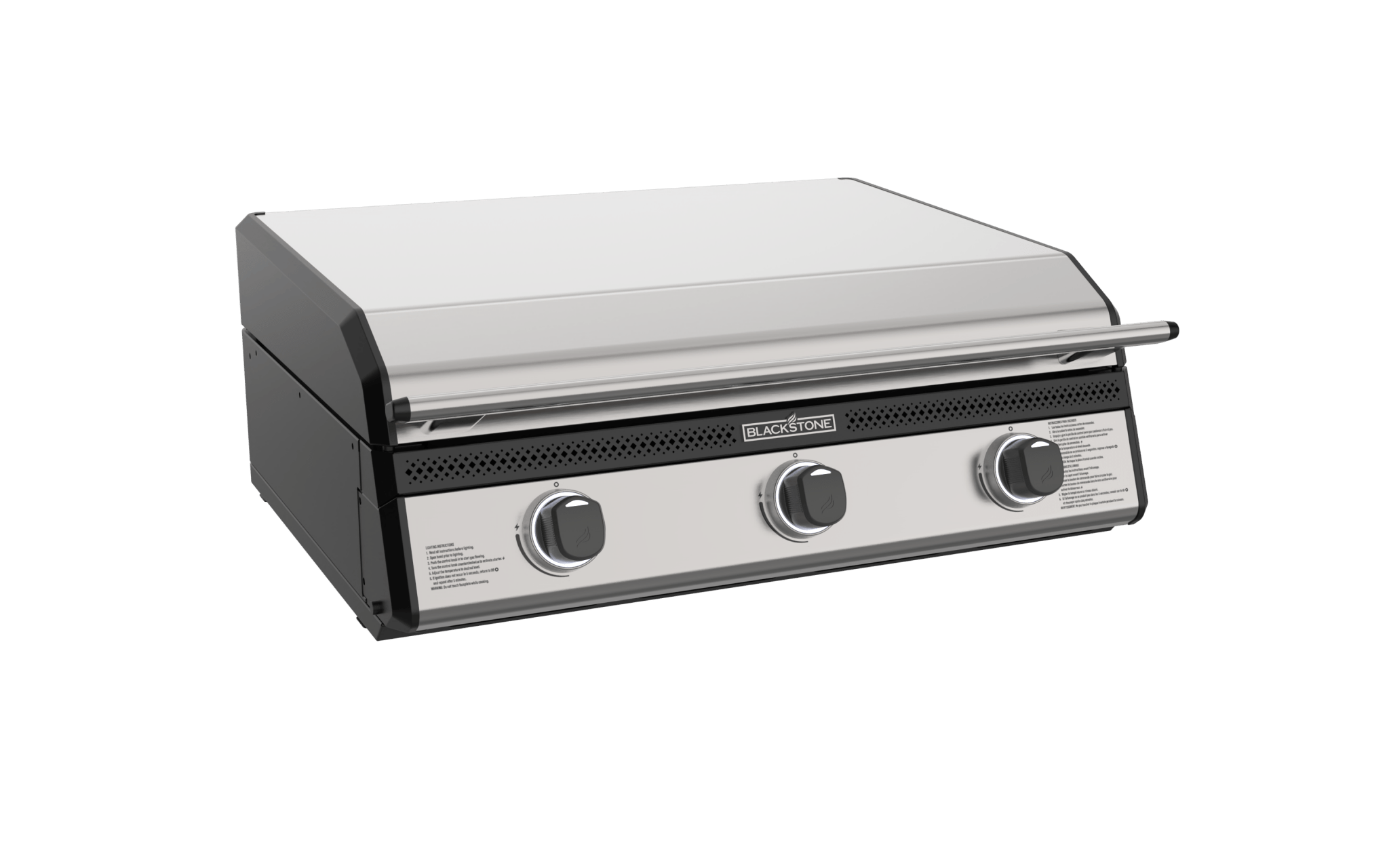 Blackstone 28" Deep Kitchen Griddle in Stainless 
Steel w/Hood-NATURAL GAS ready