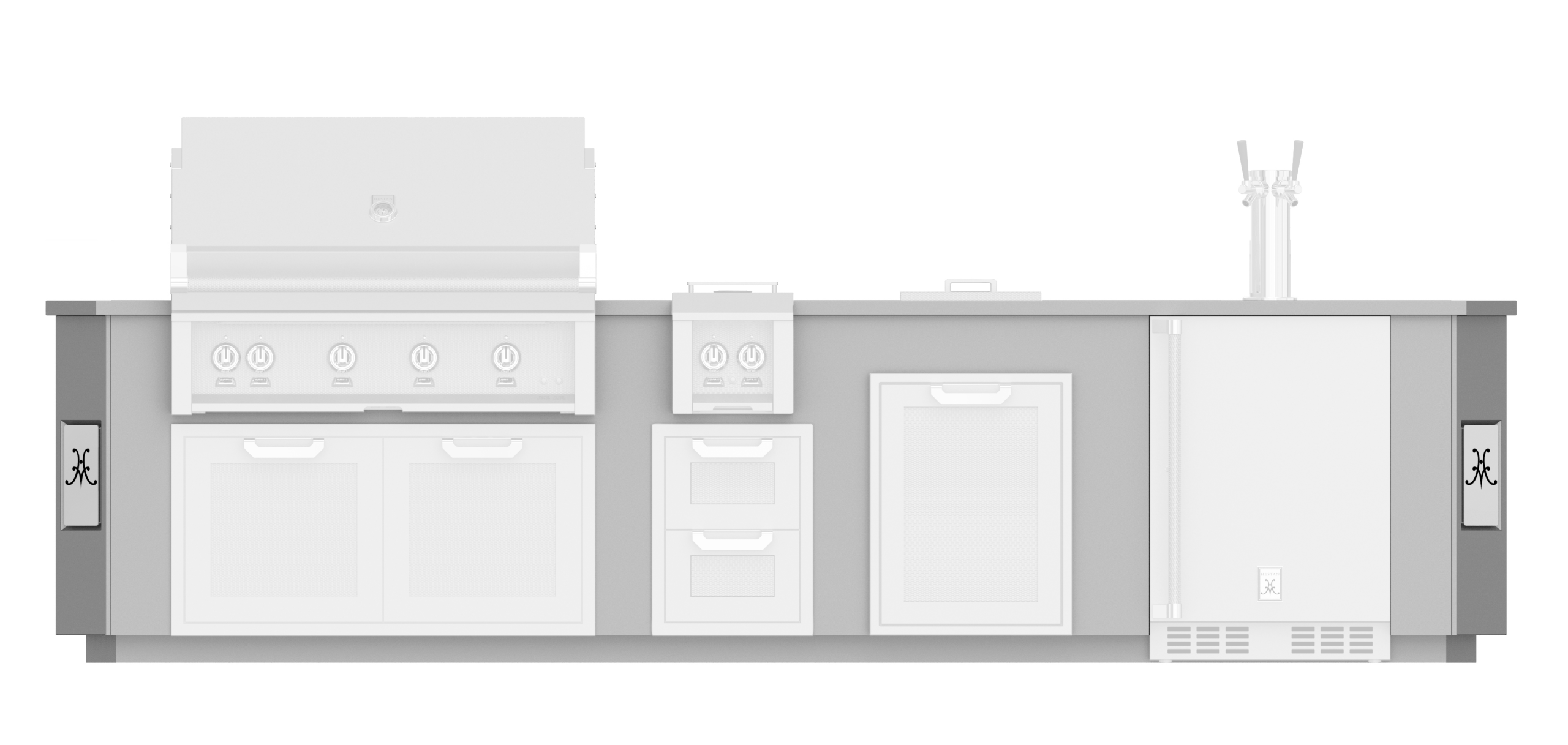 Hestan Entertainment Suite with Stainless Steel Countertop and Beer