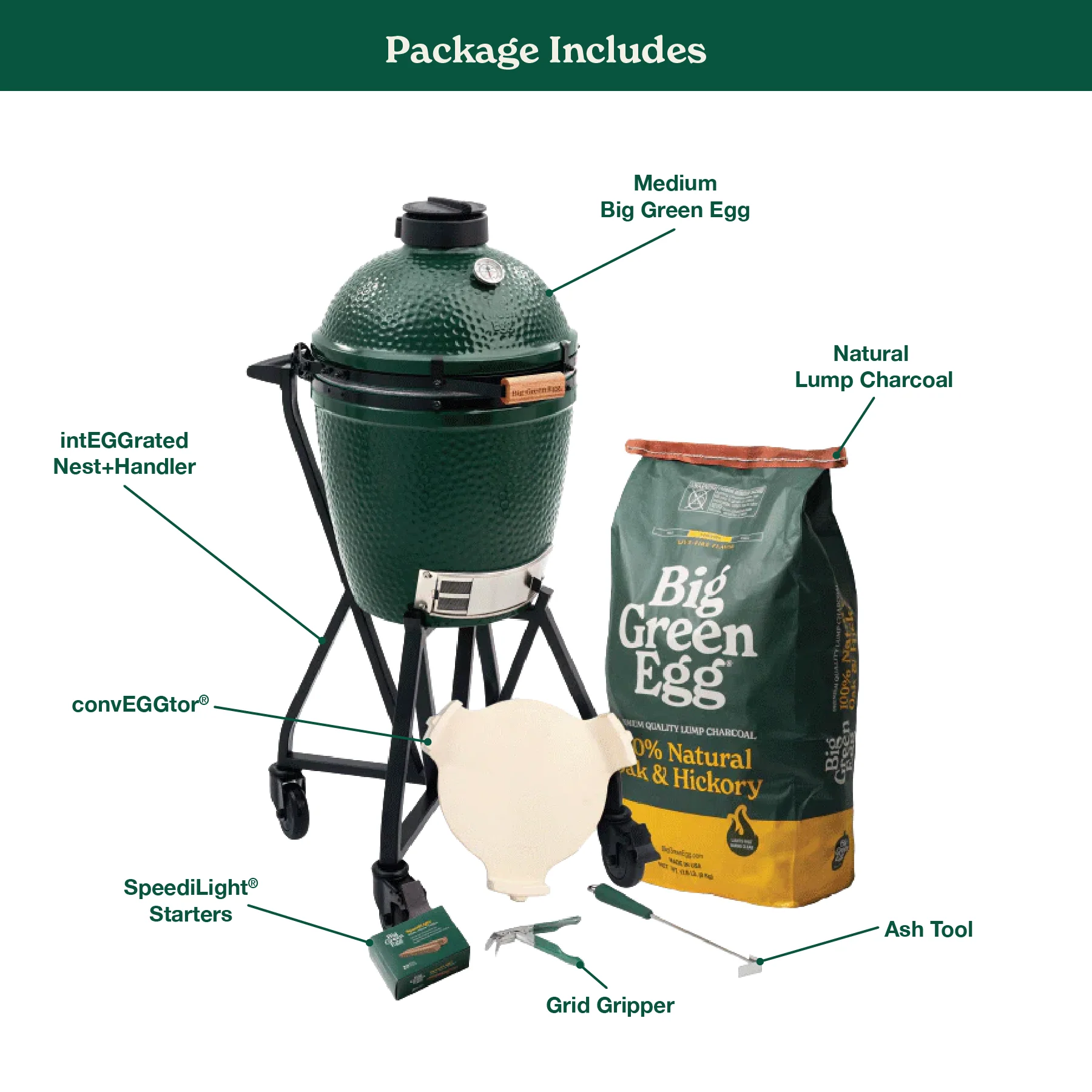 Big Green Egg Medium Big Green Egg In An Integgrated Nest+Handler Package