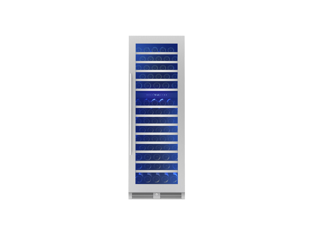 Zephyr Wine cooler 24" full size ss + glass reversible 2 zones