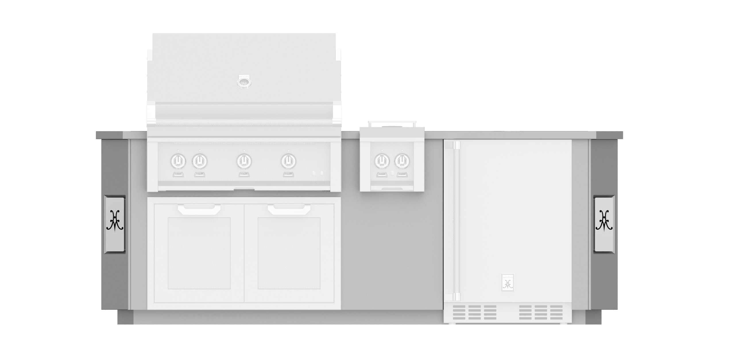 Hestan Entertainment Suite with Stainless Steel Countertop;
