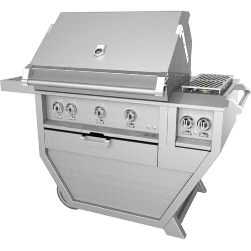Hestan 36" Grill & Deluxe Cart 3 Trellis Burners Rotisserie