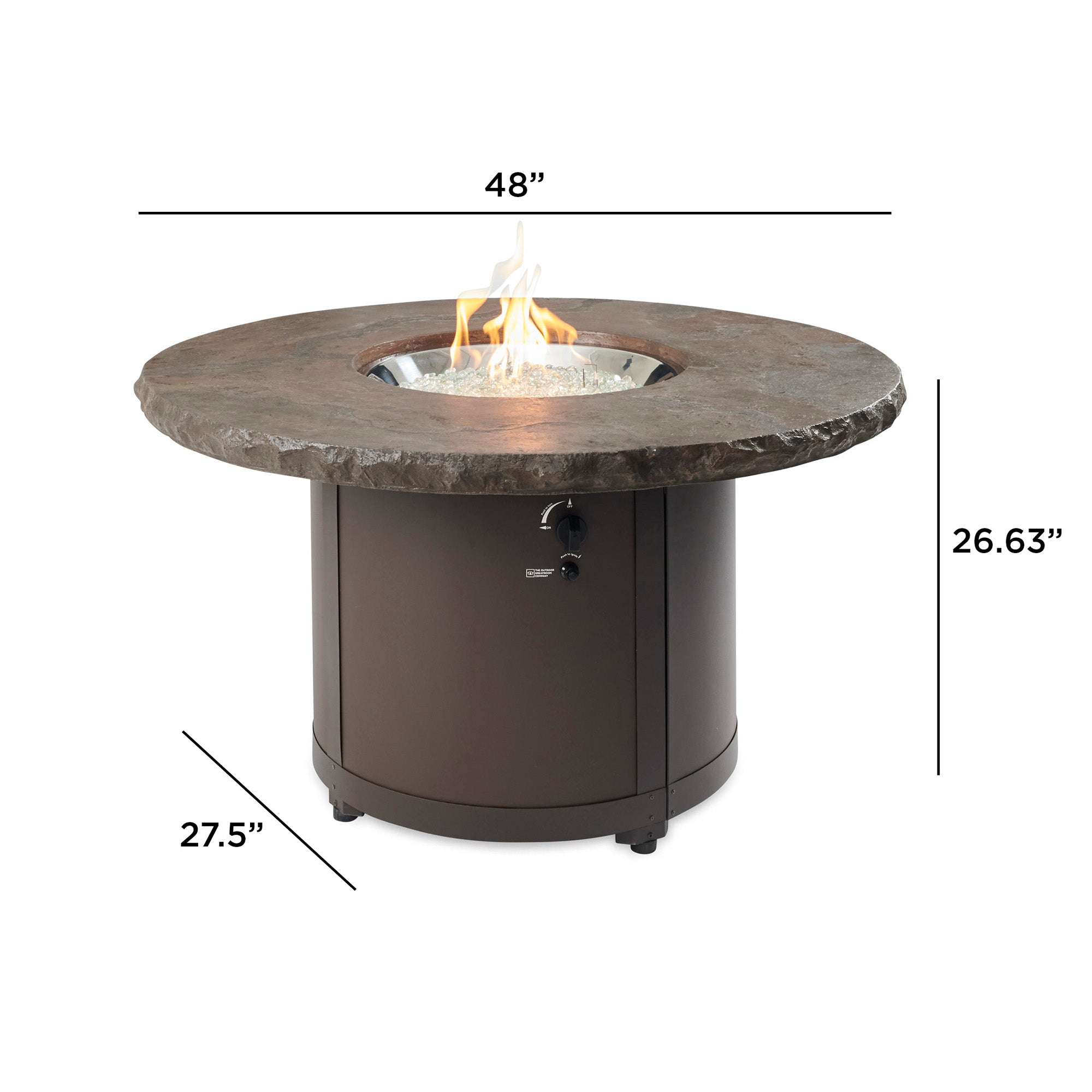 White Onyx Chat High Fire Pit Table
