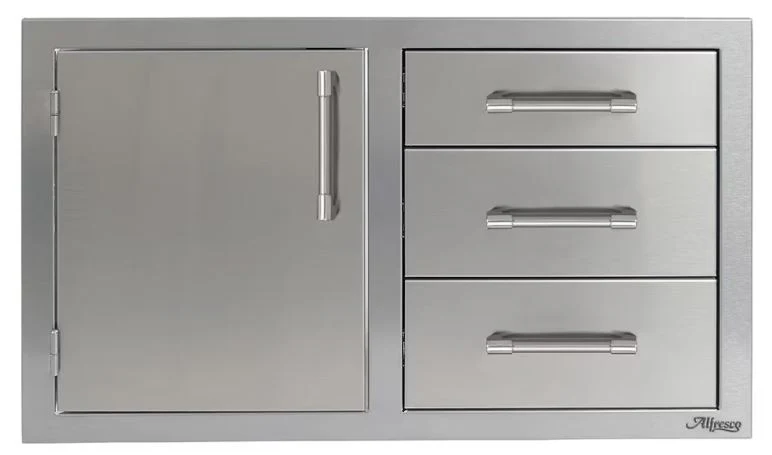 Alfresco 32" Single Door, Triple Drawers, LH