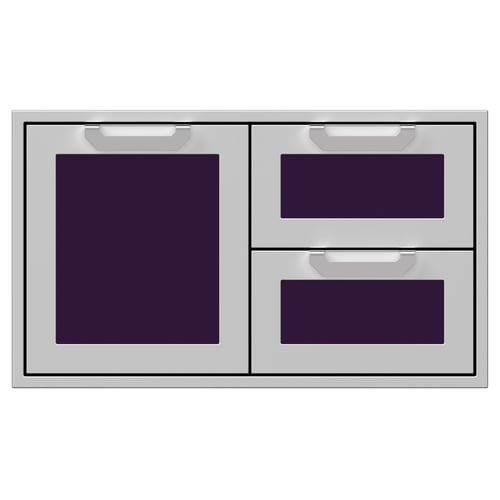 Hestan 36" Double Drawer & Storage Door Combo Recessed Marquise Acc