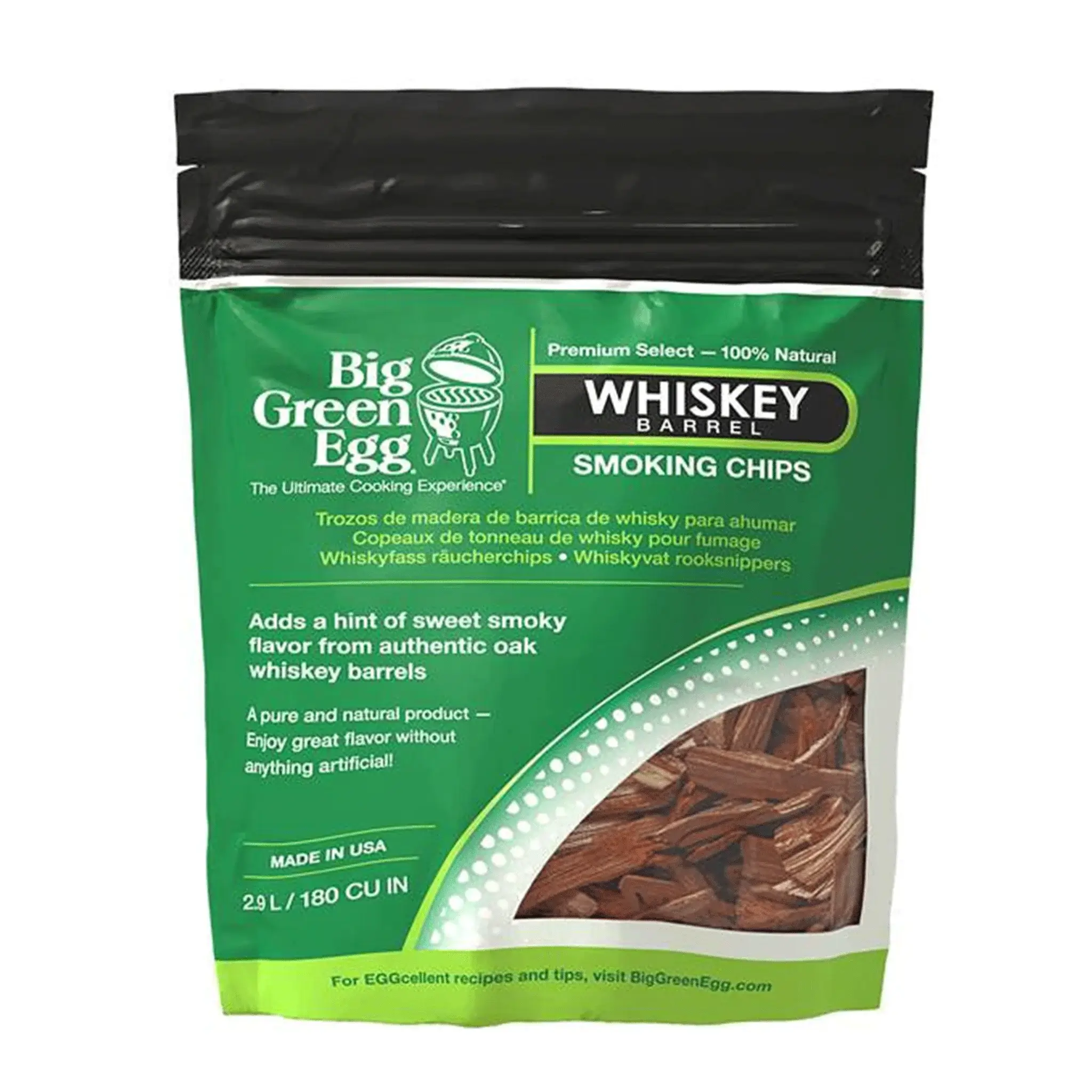 Big Green Egg Premium Whiskey Barrel Smoking Chips (2.9 L/180 Cu In)
