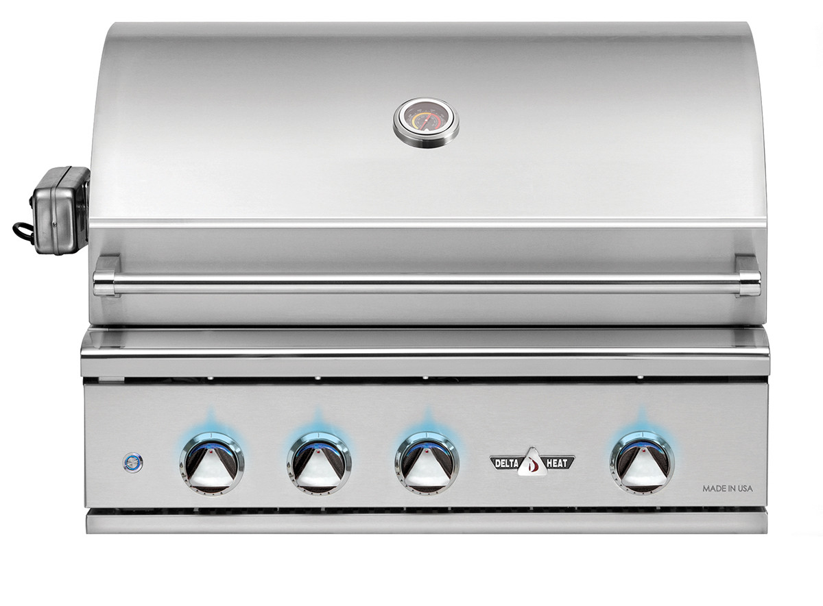 Delta Heat Gas Grill - 32 Inch Silver W/ Rotisserie + Sear Burner (Rs Model)