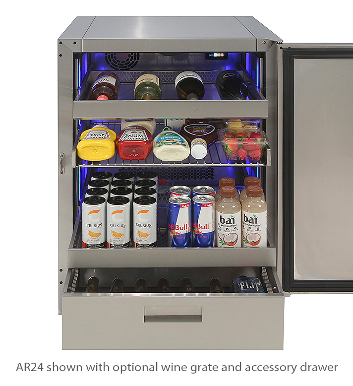 Alfresco 24" Under Counter Refrigerator, Stainless