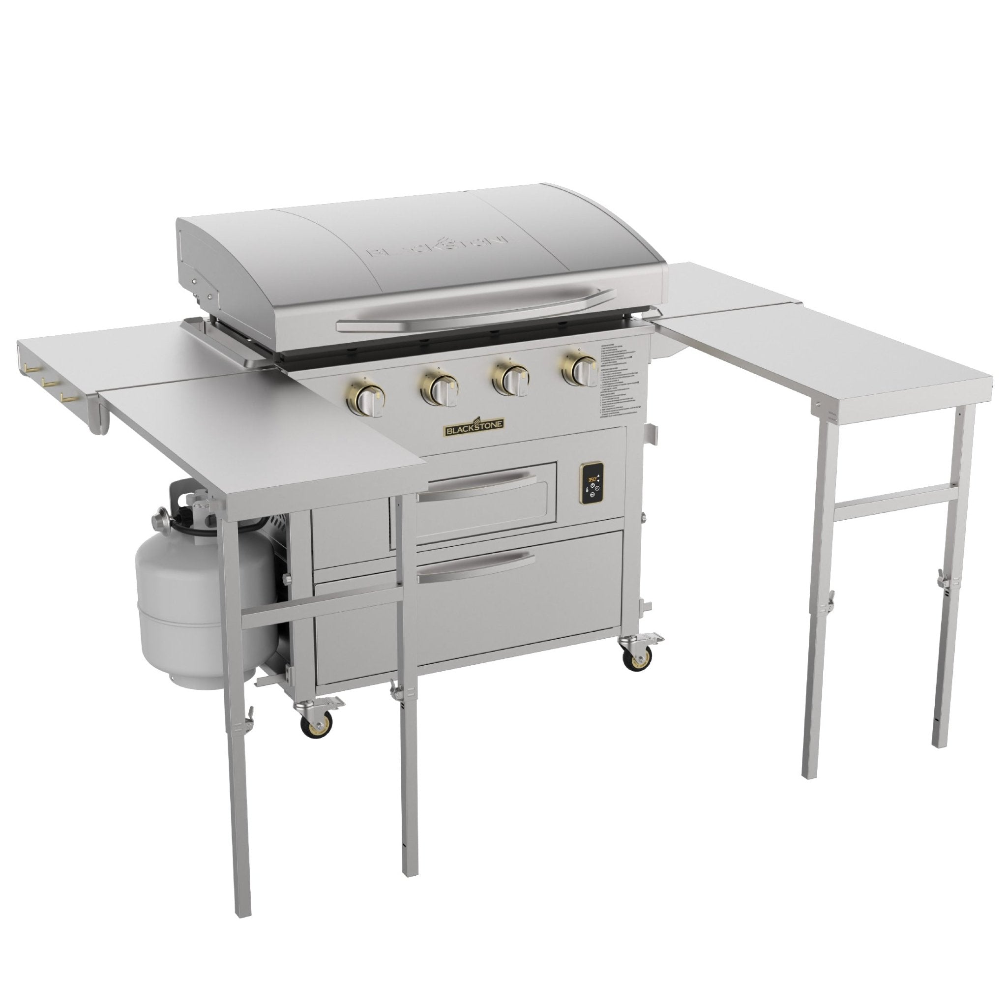 Blackstone--Select 36 inch Griddle Air Fryer Combo with dual side tables and storage drawers