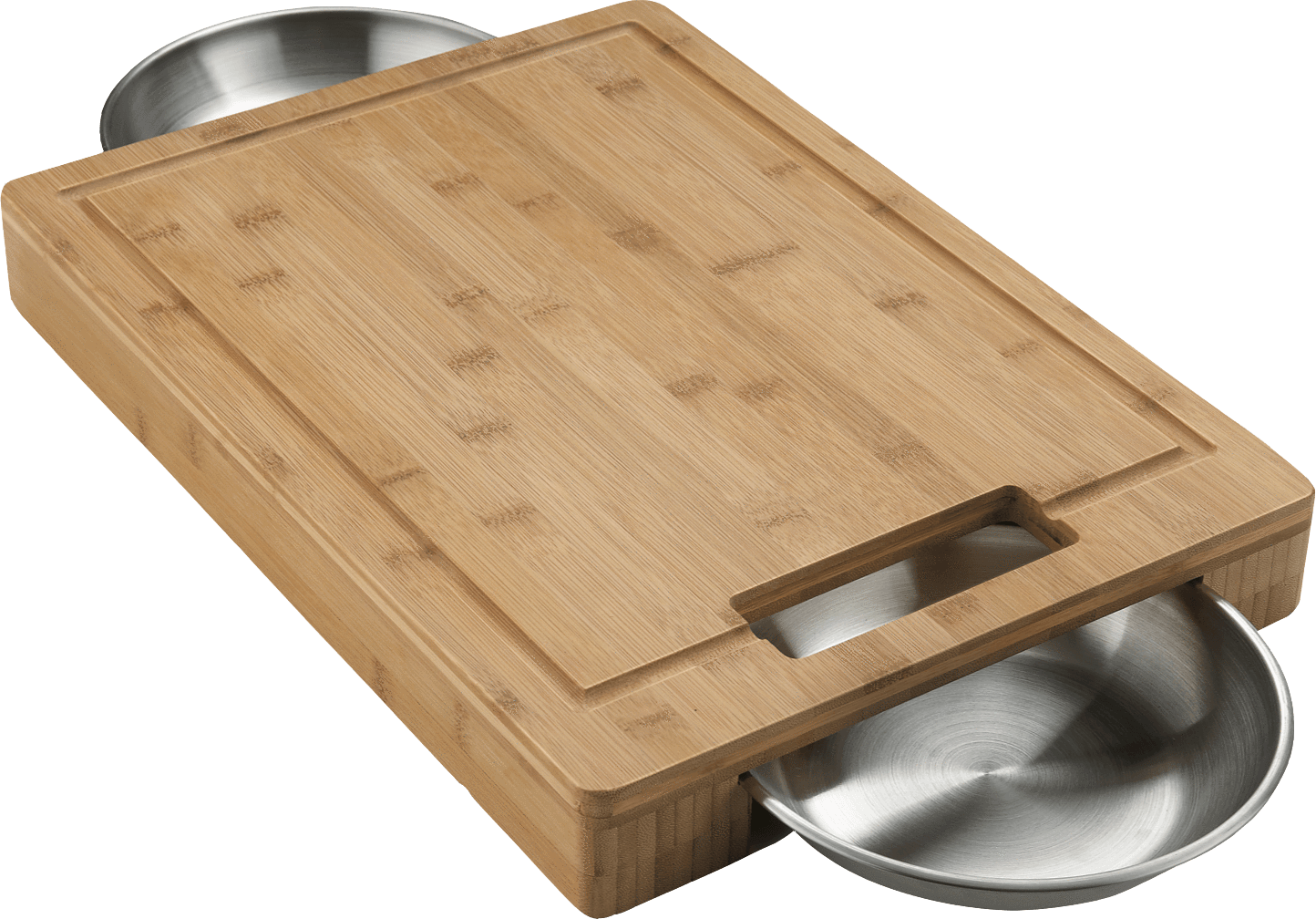 PRO Cutting Board with Stainless Steel Bowls