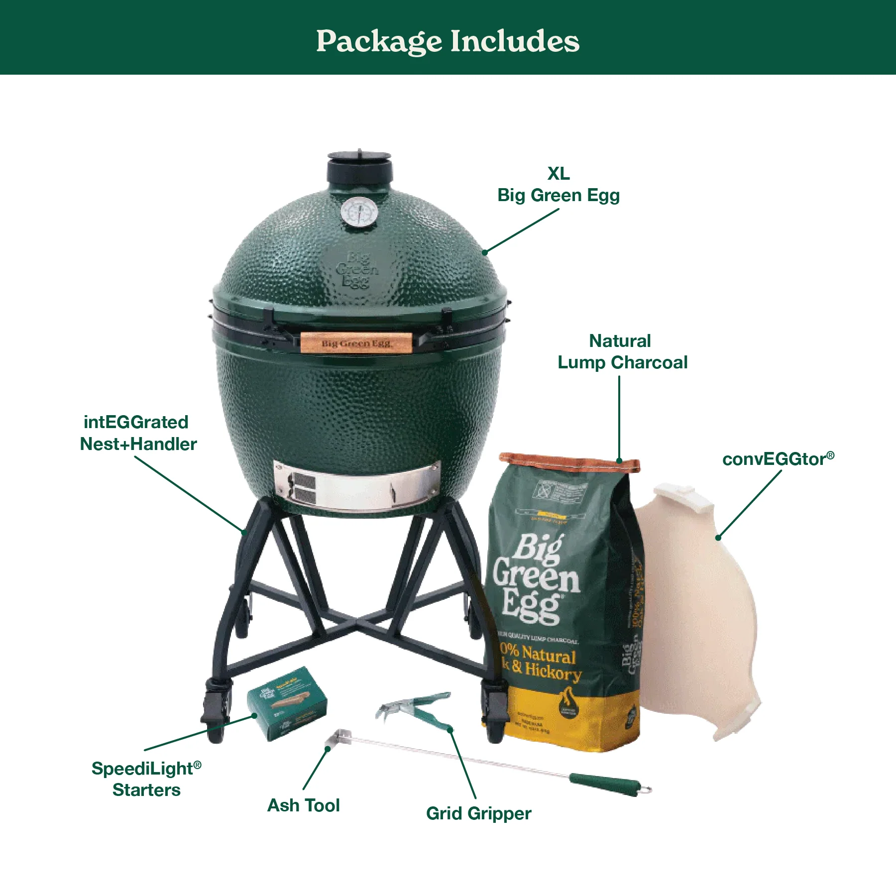 Big Green Egg Xl Big Green Egg In An Integgrated Nest+Handler Package