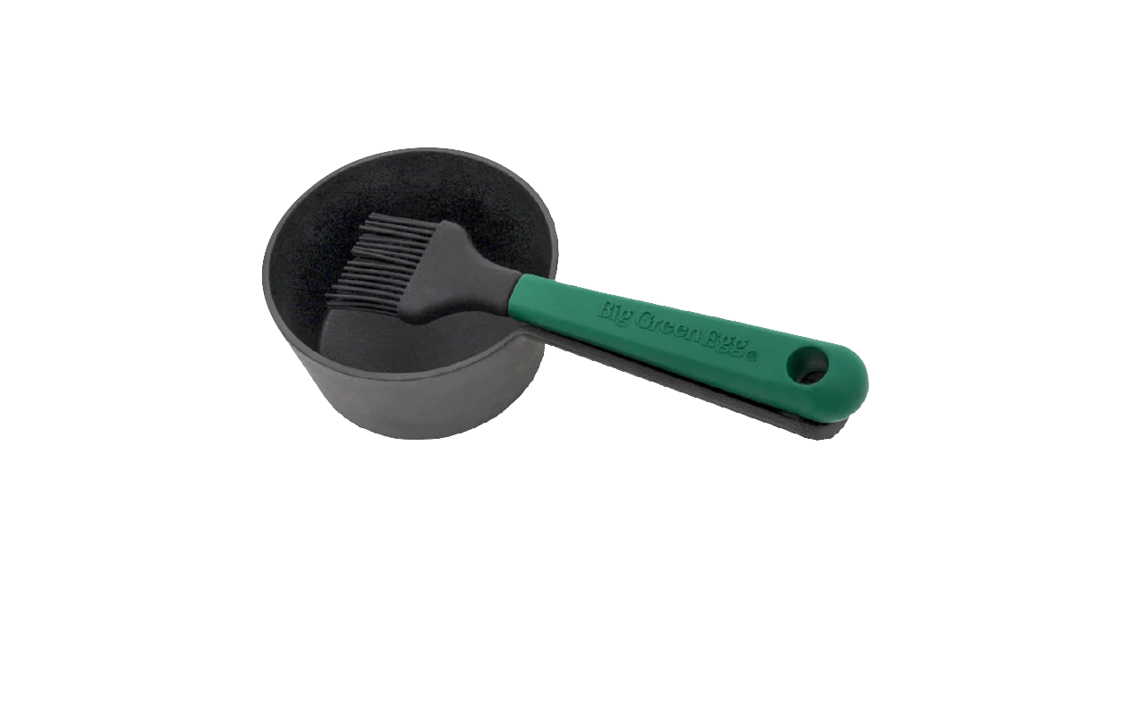 Big Green Egg Cast Iron Sauce Pot W/ Basting Brush