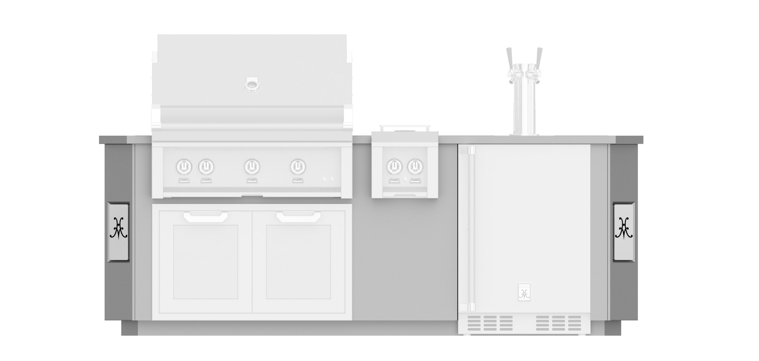Hestan Entertainment Suite with Stainless Steel Countertop and Beer