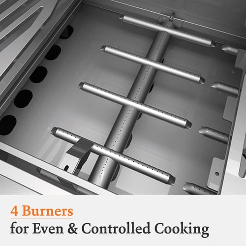 Hestan 42" Built-In Grill 3 Trellis Burners 1 Sear Burner Rotiss