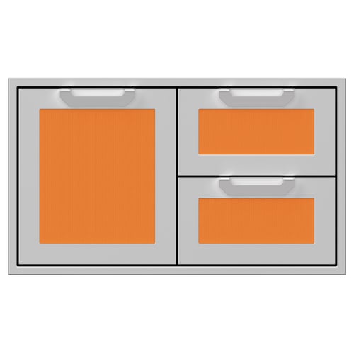 Hestan 36" Double Drawer & Storage Door Combo Recessed Marquise Acc
