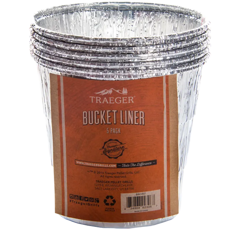 Traeger GREASE BUCKET LINER-5 PACK (All full size grills *not Timberline)