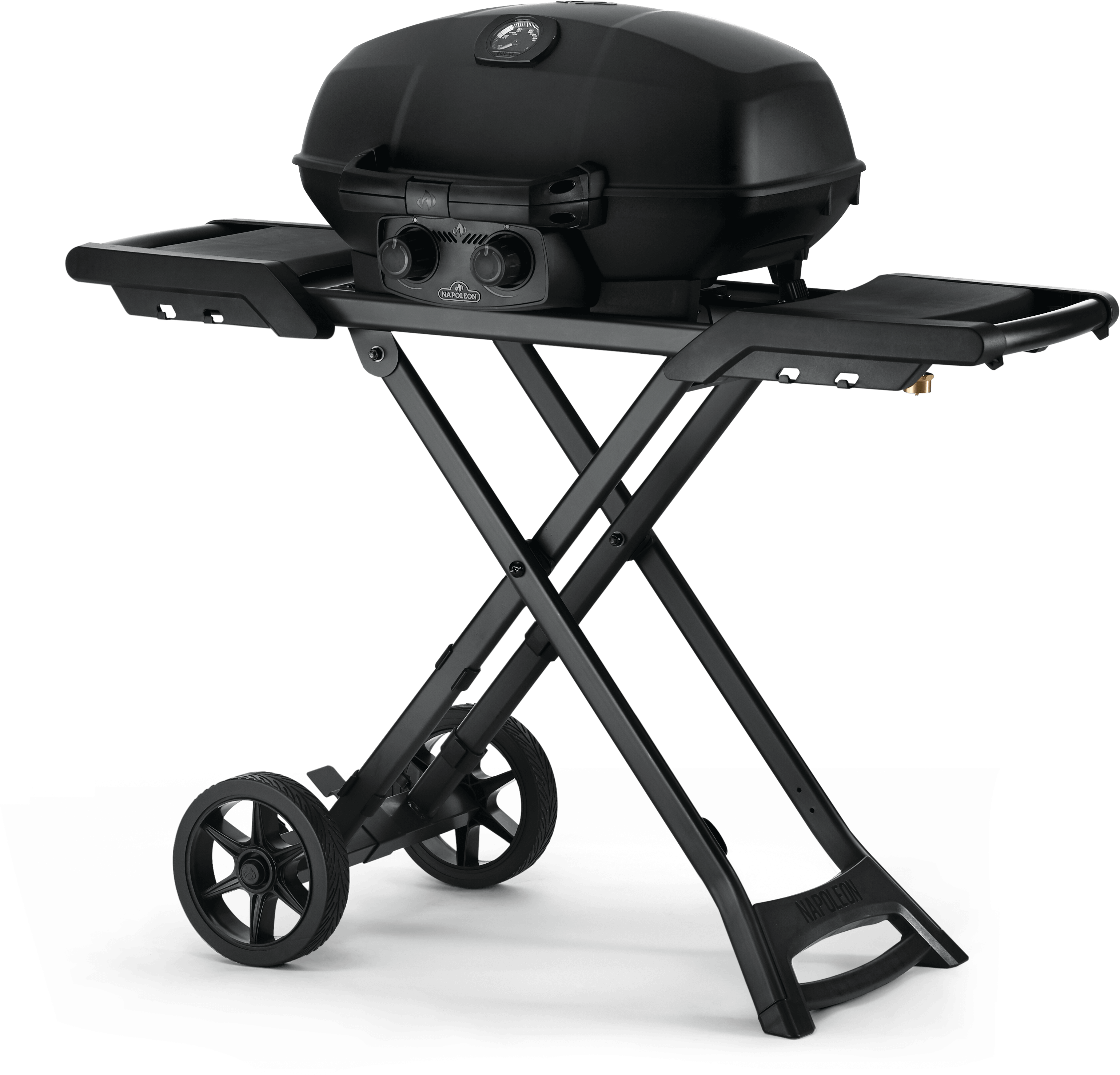 PHANTOM TravelQ PRO 285 Portable Gas Grill with Scissor Cart, Black